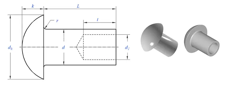 Truss Head Semi Tubular Rivets